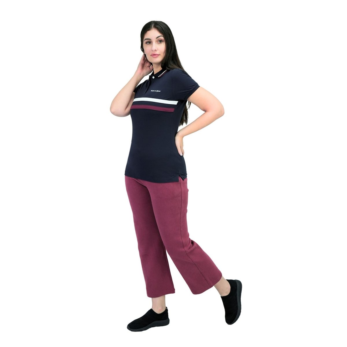 Women's Union Jack Polo Shirt - Cotton Lycra, Slim Fit - Giordano