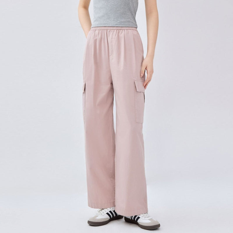 Women's Wide - Leg Cotton Twill Pants S - Shop Giordano