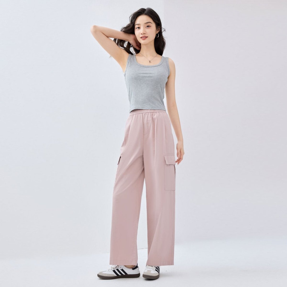 Women's Wide - Leg Cotton Twill Pants S - Shop Giordano